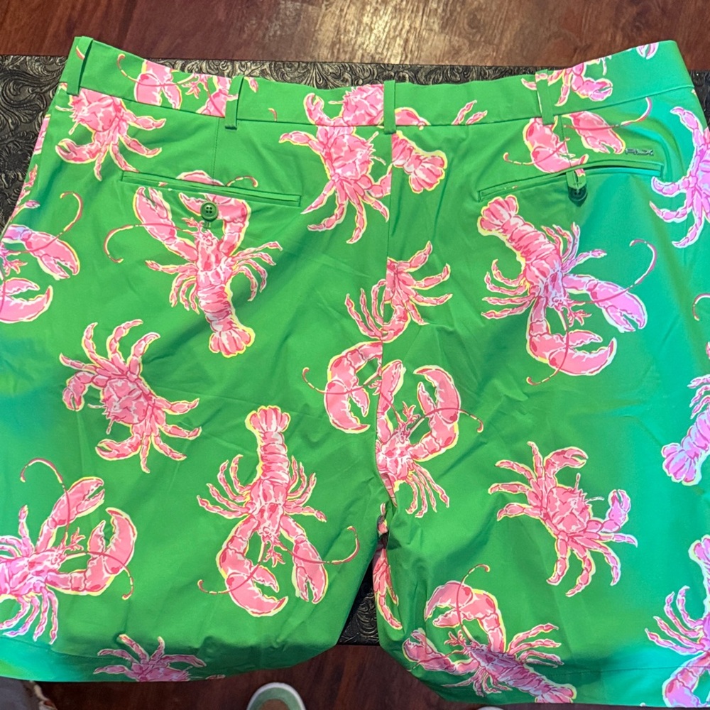 Ralph Lauren RLX Green and Pink Lobster Golf shorts. - Picture 3 of 3